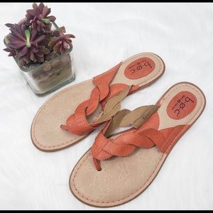 B.O.C. Women's Burnt Orange Butterfly Braided Sandals Flip Flops Sz 9